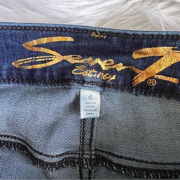 Seven7 High Rise Slim Straight Jeans Size 6 Rough Hem - Picture 4 of 7